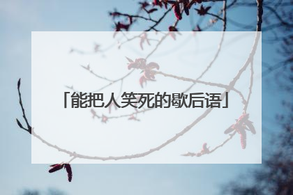 能把人笑死的歇后语
