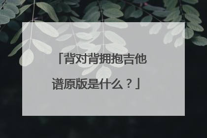 背对背拥抱吉他谱原版是什么？