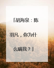 胡海泉：陈羽凡，你为什么瞒我？