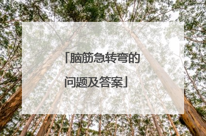 脑筋急转弯的问题及答案