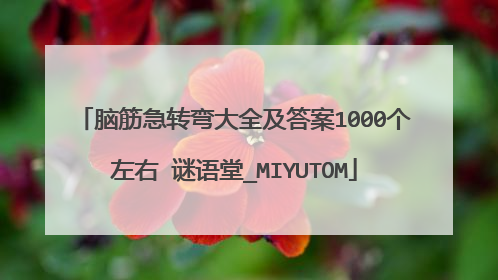 脑筋急转弯大全及答案1000个左右 谜语堂_MIYUTOM
