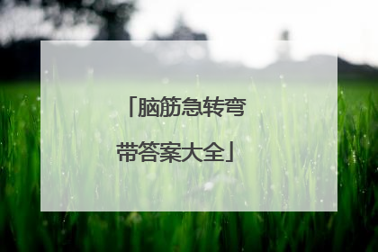 脑筋急转弯带答案大全