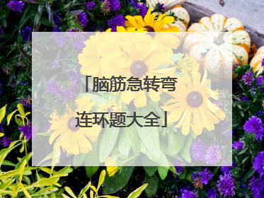 脑筋急转弯连环题大全