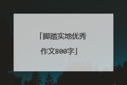 脚踏实地优秀作文800字
