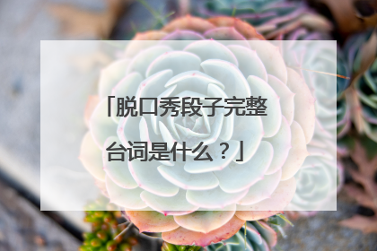 脱口秀段子完整台词是什么？
