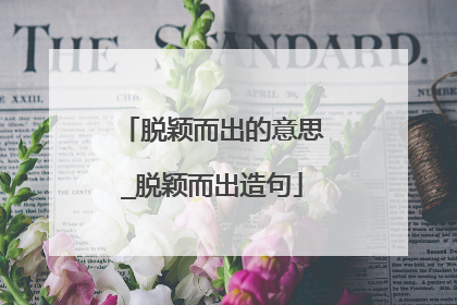 脱颖而出的意思_脱颖而出造句