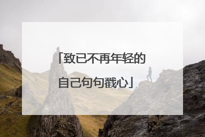 致已不再年轻的自己句句戳心