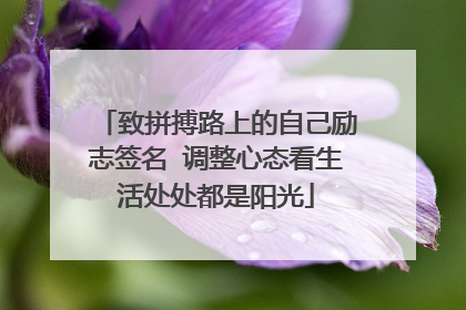 致拼搏路上的自己励志签名 调整心态看生活处处都是阳光