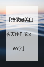 致敬最美白衣天使作文800字