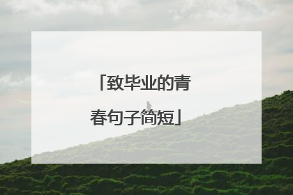 致毕业的青春句子简短