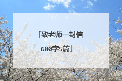 致老师一封信600字5篇