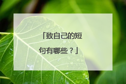 致自己的短句有哪些?