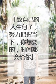 致自己的人生句子，努力把握当下，你想要的，时间都会给你