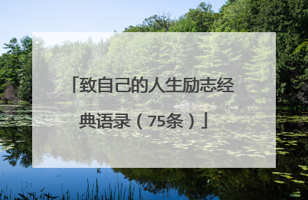 致自己的人生励志经典语录(75条)