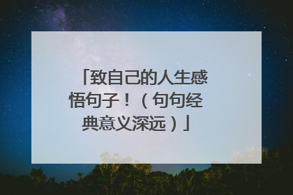 致自己的人生感悟句子!(句句经典意义深远)