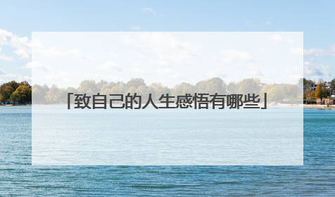 致自己的人生感悟有哪些