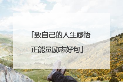 致自己的人生感悟正能量励志好句