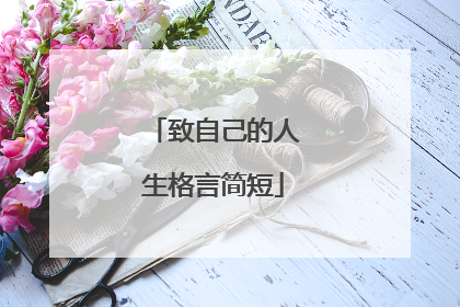 致自己的人生格言简短