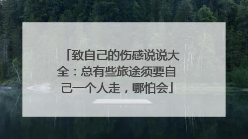 致自己的伤感说说大全:总有些旅途须要自己一个人走,哪怕会