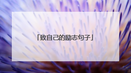 致自己的励志句子