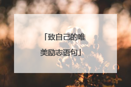 致自己的唯美励志语句