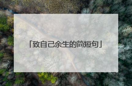 致自己余生的简短句