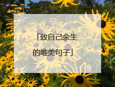 致自己余生的唯美句子