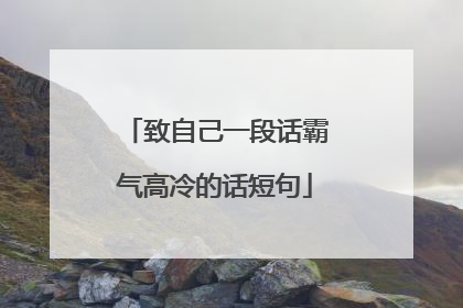 致自己一段话霸气高冷的话短句