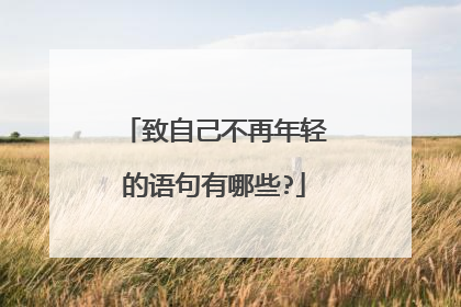致自己不再年轻的语句有哪些?