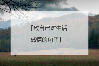 致自己对生活感悟的句子