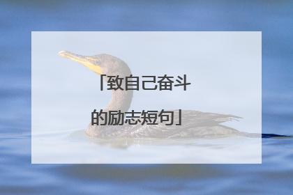 致自己奋斗的励志短句