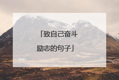 致自己奋斗励志的句子