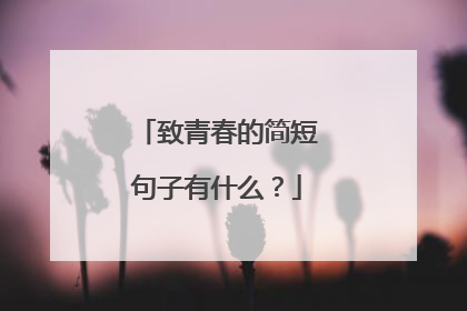 致青春的简短句子有什么?