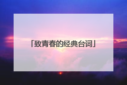 致青春的经典台词