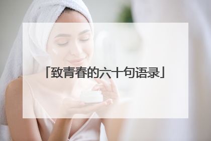 致青春的六十句语录