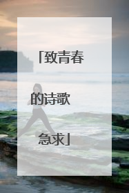 致青春的诗歌 急求