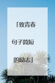 致青春句子简短的励志