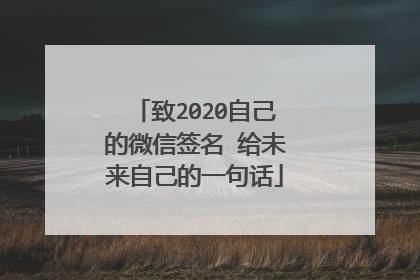 致2020自己的微信签名 给未来自己的一句话