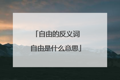 自由的反义词 自由是什么意思