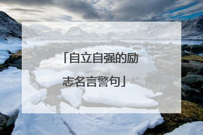 自立自强的励志名言警句