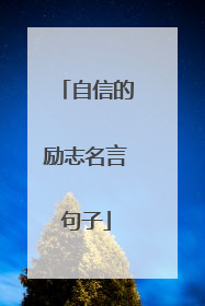 自信的励志名言句子