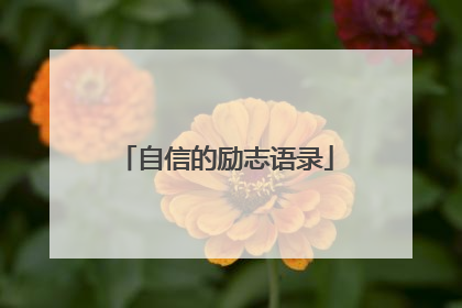 自信的励志语录