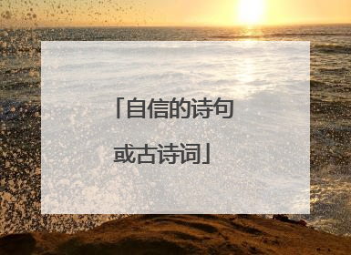 自信的诗句或古诗词