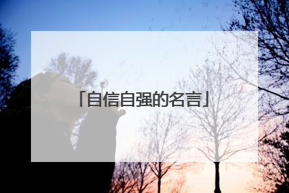自信自强的名言