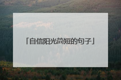 自信阳光简短的句子