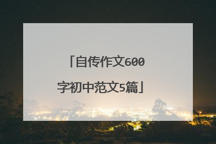 自传作文600字初中范文5篇