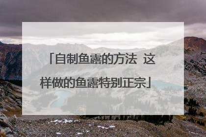 自制鱼露的方法 这样做的鱼露特别正宗