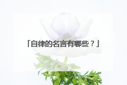 自律的名言有哪些？