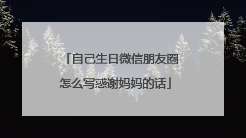 自己生日微信朋友圈怎么写惑谢妈妈的话