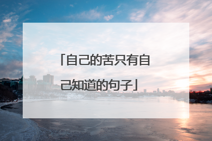自己的苦只有自己知道的句子